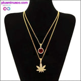 Plus Minus Co Weed Pendant Necklace With 24" Cuban Chain Hiphop Rapper, view 4