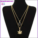 Plus Minus Co Weed Pendant Necklace With 24" Cuban Chain Hiphop Rapper, view 5