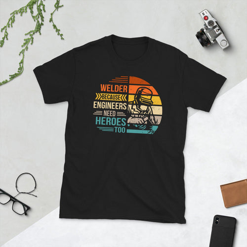 Plus Minus Co Welder engineers need heros too Unisex Tee