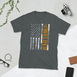 Plus Minus Co Welder Vintage American Flag Unisex Tee, view 3