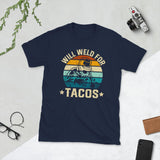 Plus Minus Co Welder Will weld for tacos Unisex Tee, view 2