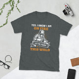 Plus Minus Co Welder Yes i know i am on fire Unisex Tee, view 3