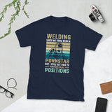 Plus Minus Co Welding saved me from being a porn star Unisex Tee, view 2