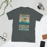 Plus Minus Co Welding saved me from being a porn star Unisex Tee, view 3