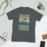 Plus Minus Co Welding saved me from being a porn star Unisex Tee, view 3