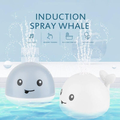 Plus Minus Co Whale Electric Induction Sprinkler Music Colorful Light Water Toy