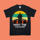 Plus Minus Co What The Fucculent | Retro Sunset T-Shirts,The Fucculent T-shirt, Gardening Shirt, Succulent Shirt, Plants Gardening Gift, Cactus Shirt, view 2