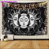 Plus Minus Co White Black Sun Moon Mandala Tapestry Wall Hanging Celestial, view 2