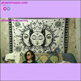 Plus Minus Co White Black Sun Moon Mandala Tapestry Wall Hanging Celestial, view 6