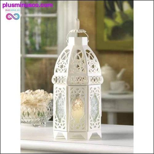 Plus Minus Co White Lattice Lantern ll PlusMinusco.com