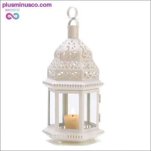 Plus Minus Co White Moroccan Style Lantern ll Plusminusco.com