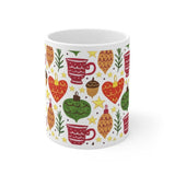 Plus Minus Co Winter Ceramic Mug, Christmas Coffee Mug, Winter Floral Mug, Christmas Gift For Her, Winter Christmas Tea Cup, Christmas Tree Ornaments Mug, view 2