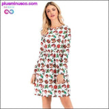 Plus Minus Co Winter Christmas Dresses Women Vintage Robe Swing Pinup, view 3