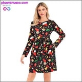 Plus Minus Co Winter Christmas Dresses Women Vintage Robe Swing Pinup, view 6