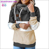 Plus Minus Co Winter women Contrast Stitching hooded Turtleneck Casual, view 2
