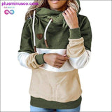 Plus Minus Co Winter women Contrast Stitching hooded Turtleneck Casual, view 3