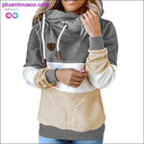 Plus Minus Co Winter women Contrast Stitching hooded Turtleneck Casual, view 4