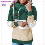 Plus Minus Co Winter women Contrast Stitching hooded Turtleneck Casual, view 5
