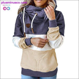 Plus Minus Co Winter women Contrast Stitching hooded Turtleneck Casual, view 6