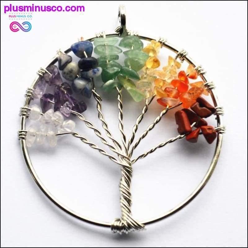 Plus Minus Co Wisdom Tree Charm 7 Chakra Reiki Healing Tree of Life