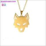 Plus Minus Co Wolf Pendant Hollow Cut Out Unisex Necklace 316L Stainless, view 5