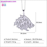 Plus Minus Co Wolf Pendant Hollow Cut Out Unisex Necklace 316L Stainless, view 6