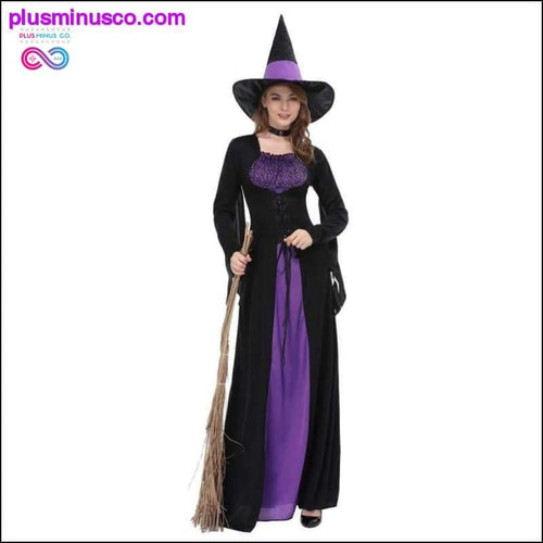 Plus Minus Co Women Black Purple Witch Dress Sorceress Cosplay Adult