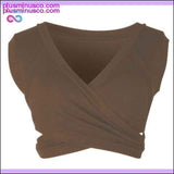 Plus Minus Co Women Casual Sleeveless Tank Tops Bandage Vest Crop Tops, view 4
