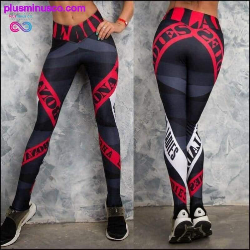 Plus Minus Co Women Elastic Gym Fitness Sport Printed Leggings