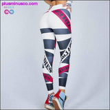 Plus Minus Co Women Elastic Gym Fitness Sport Printed Leggings, view 5