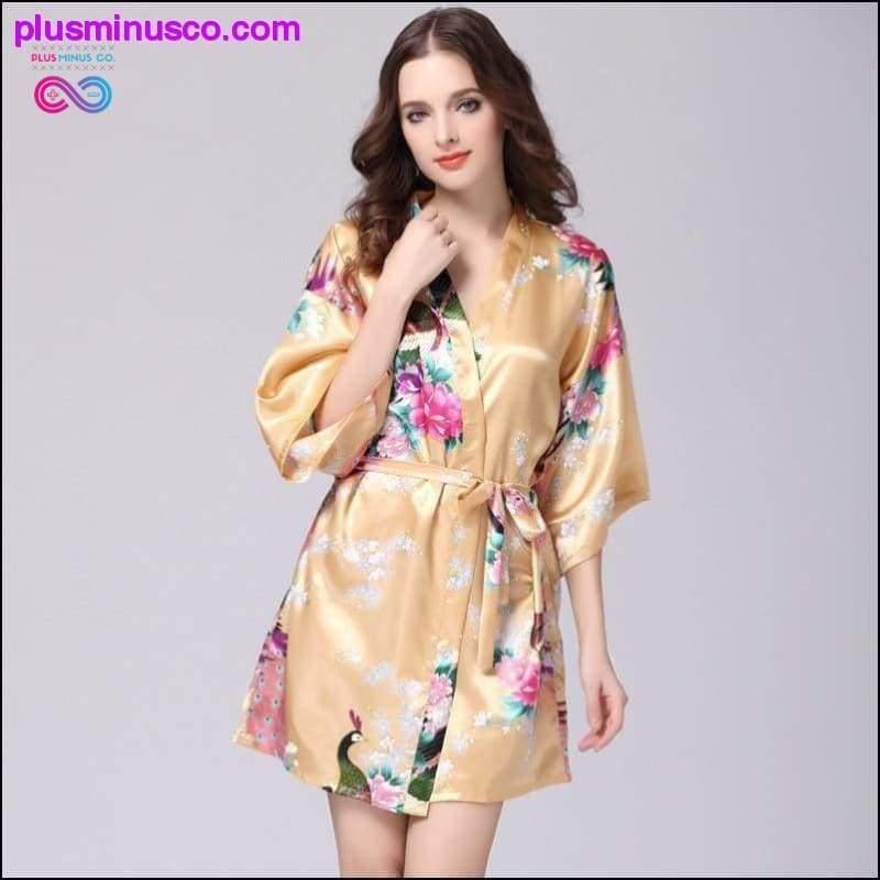 Plus Minus Co Women Faux Silk Robe Satin Wedding Bride Robe Large Size