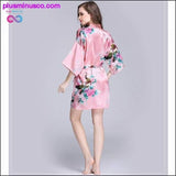 Plus Minus Co Women Faux Silk Robe Satin Wedding Bride Robe Large Size, view 2