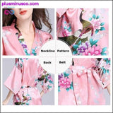 Plus Minus Co Women Faux Silk Robe Satin Wedding Bride Robe Large Size, view 3