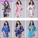 Plus Minus Co Women Faux Silk Robe Satin Wedding Bride Robe Large Size, view 4