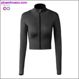 Plus Minus Co Women Fitness Running Jacket Long Sleeve Training Zipper, view 2