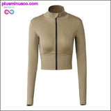 Plus Minus Co Women Fitness Running Jacket Long Sleeve Training Zipper, view 3