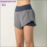 Plus Minus Co Women Gym Double shorts side pocket running shorts, view 4