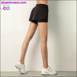 Plus Minus Co Women Gym Double shorts side pocket running shorts, view 5