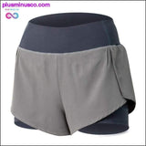 Plus Minus Co Women Gym Double shorts side pocket running shorts, view 6