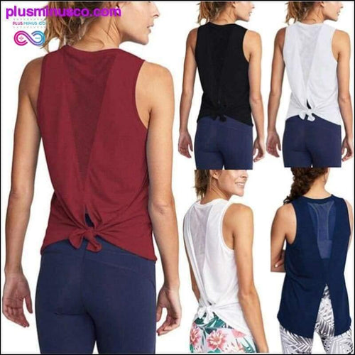 Plus Minus Co Women Gym Shirt Summer Yoga Tank Top Quick Dry Mesh Sport