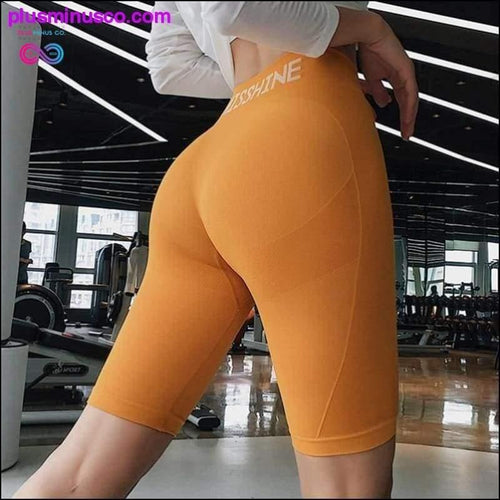 Plus Minus Co Women High Waist Energy Seamless Yoga Shorts Push Up Hip Gym