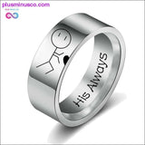 Plus Minus Co His Queen Her King Couple Ring Stainless steel Ring Silver, view 2