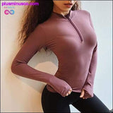 Plus Minus Co Hooded Sports Jacket Long Sleeve yoga top Fitness coat Tight, view 3