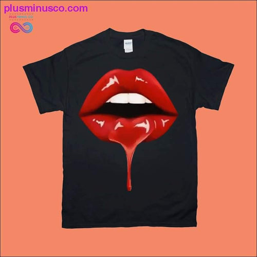 Plus Minus Co Women Lip Funny Printed Girl Black T-Shirts