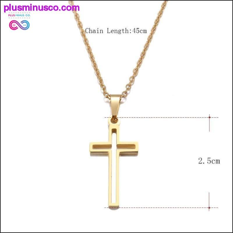 Plus Minus Co Women Lover's Stainless Steel Small Cross Religious Jewelry