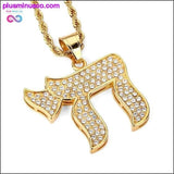 Plus Minus Co Women Men Gold CHAI Jewish symbol Pendants Necklaces Iced, view 4