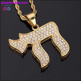 Plus Minus Co Women Men Gold CHAI Jewish symbol Pendants Necklaces Iced, view 6