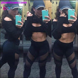 Plus Minus Co Women Mesh patchwork yoga/bodybuilding pant ||, view 2