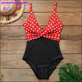 Plus Minus Co Women Sexy Plus Size One Piece Retro Swimwear, view 3