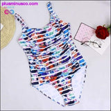 Plus Minus Co Women Sexy Plus Size One Piece Retro Swimwear, view 4